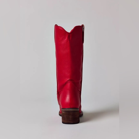 STEVE MADDEN ALBANY WESTERN BOOTS IN RED LEATHER 7 - Picture 4 of 11
